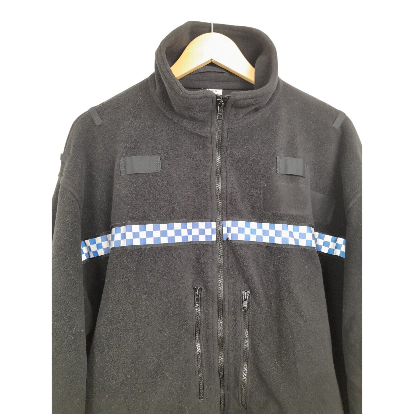 Polartec Fleece Jacket Windstopper Police Reflective Strip Black Radio Loop Warm