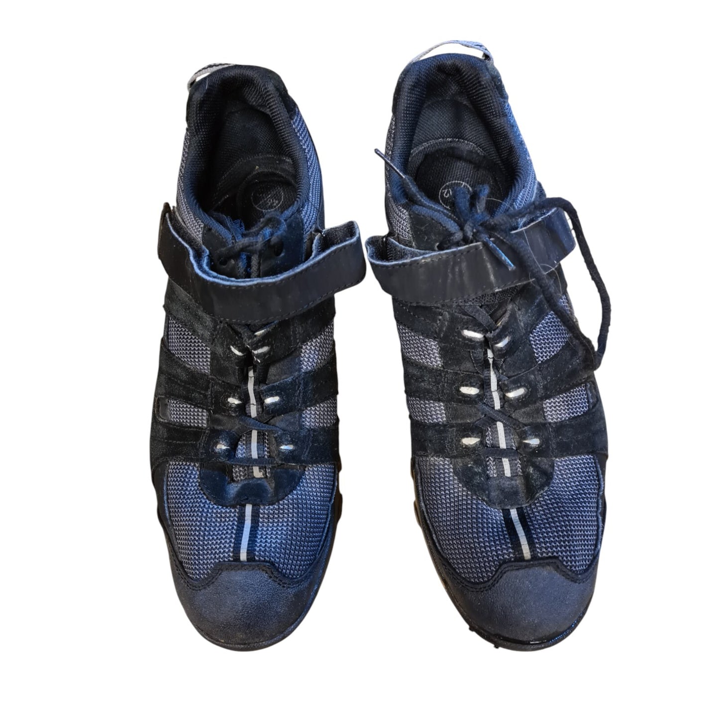 Endura Cycling Shoes Black/Grey Size 12 Ex Police With Cleat Plates Lace Up Bike
