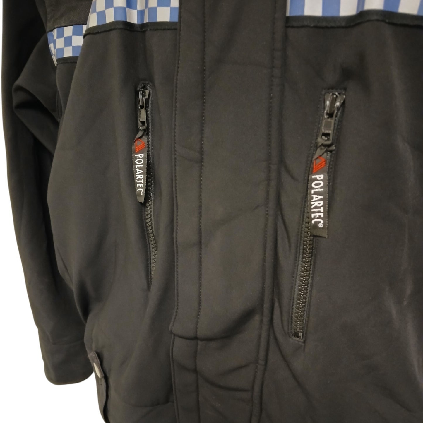 Polartec Windproof Soft Shell Thin Fleece Lined Klickfast Police Black Checked