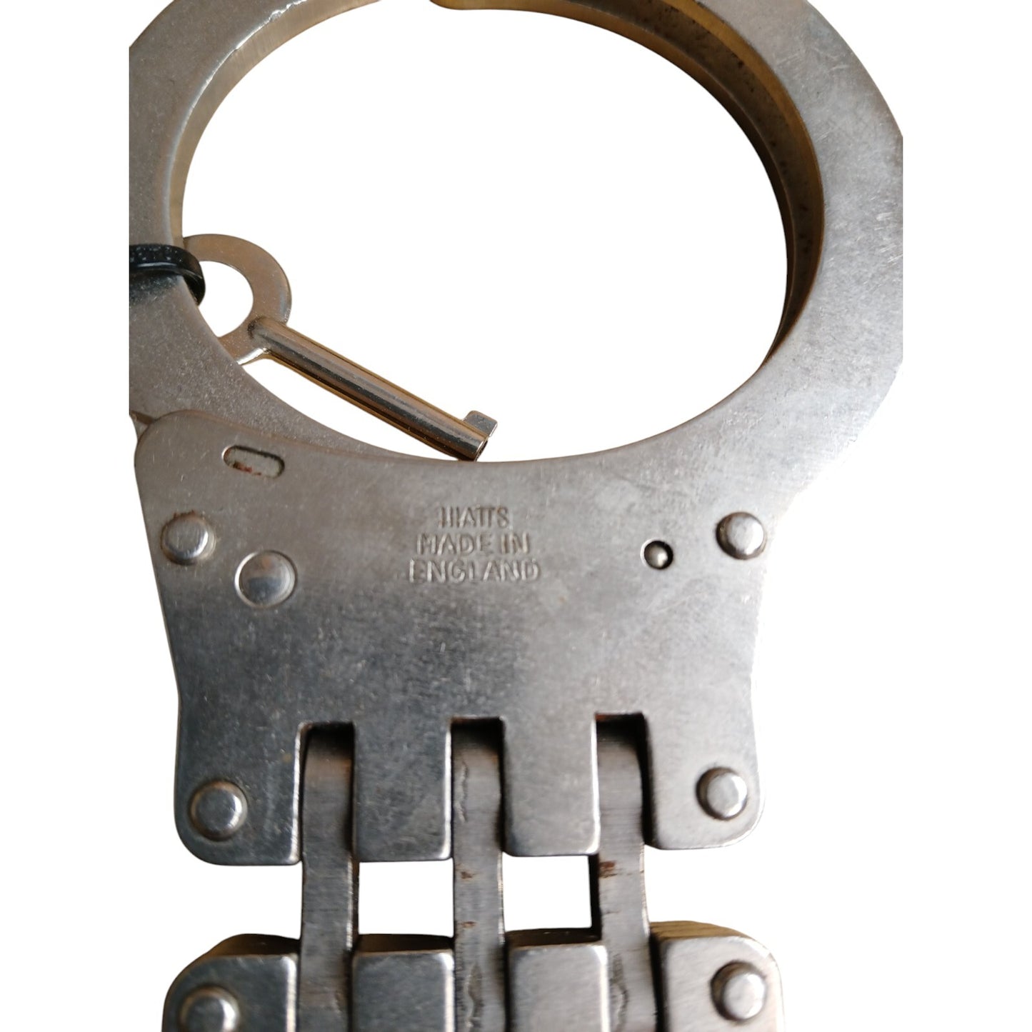 Hiatts Folding Handcuffs Cuffs Genuine Ex Police Security With Key Speedcuffs