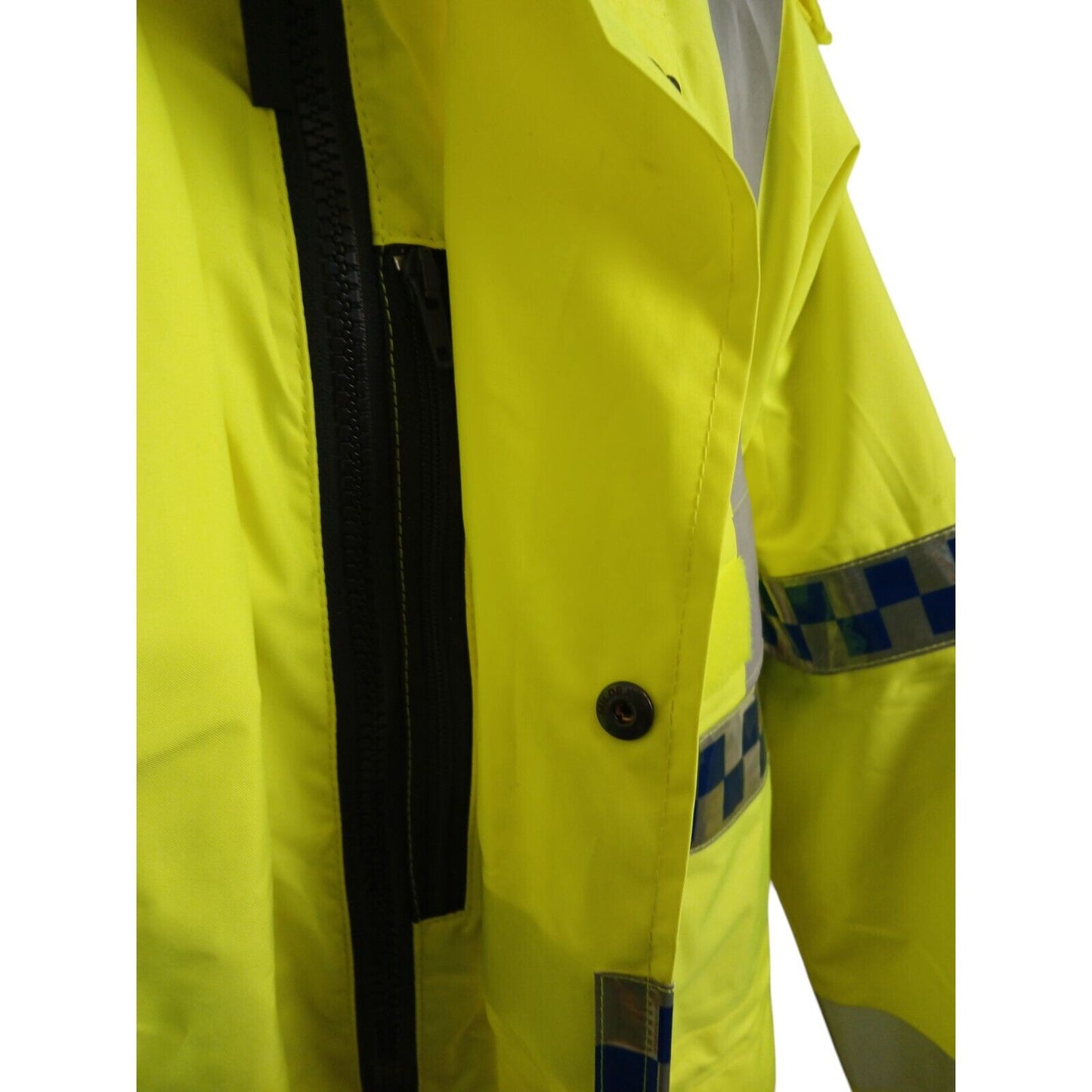 Hi Viz Jacket 3/4 Length Yaffy Waterproof Hi Vis Security Police Klickfast