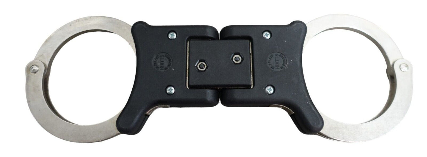 Hiatts Handcuffs Speedcuffs Hinged Folding Handcuffs with 1 Key Ex Police Cuffs
