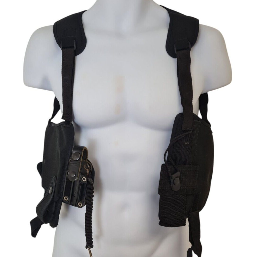 Overt Covert Shoulder Harness Holster Black Tactical Security Adjustable Police
