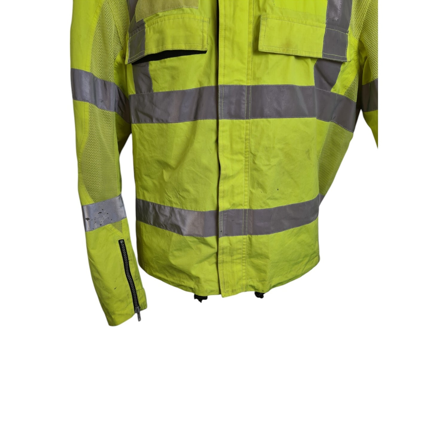 Halvarssons Motorbike Motorcycle Jacket Hi Vis Hi Viz Yellow Coat Winter Police