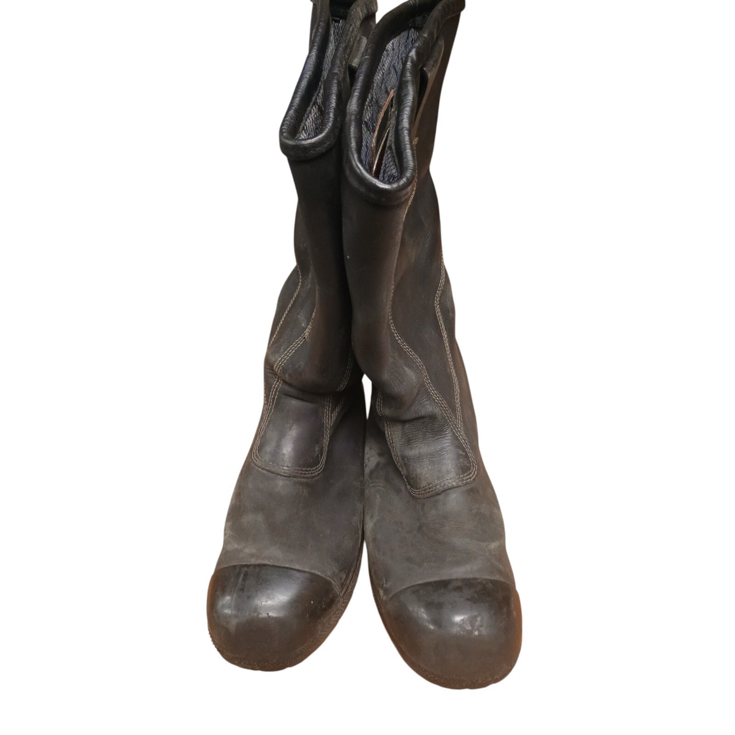 Tuffking Firefighter Black Safety Boots Fireman Fire Fighter 10 Leather Wellies