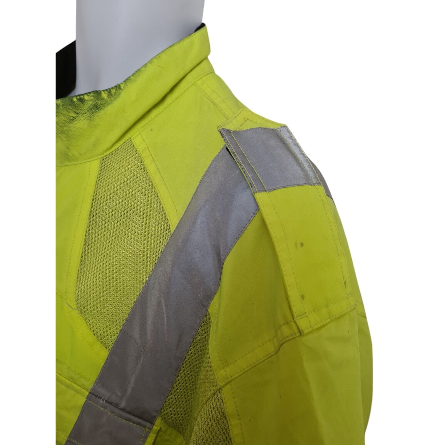 Halvarssons Motorbike Motorcycle Jacket Hi Vis Hi Viz Yellow Coat Winter Police