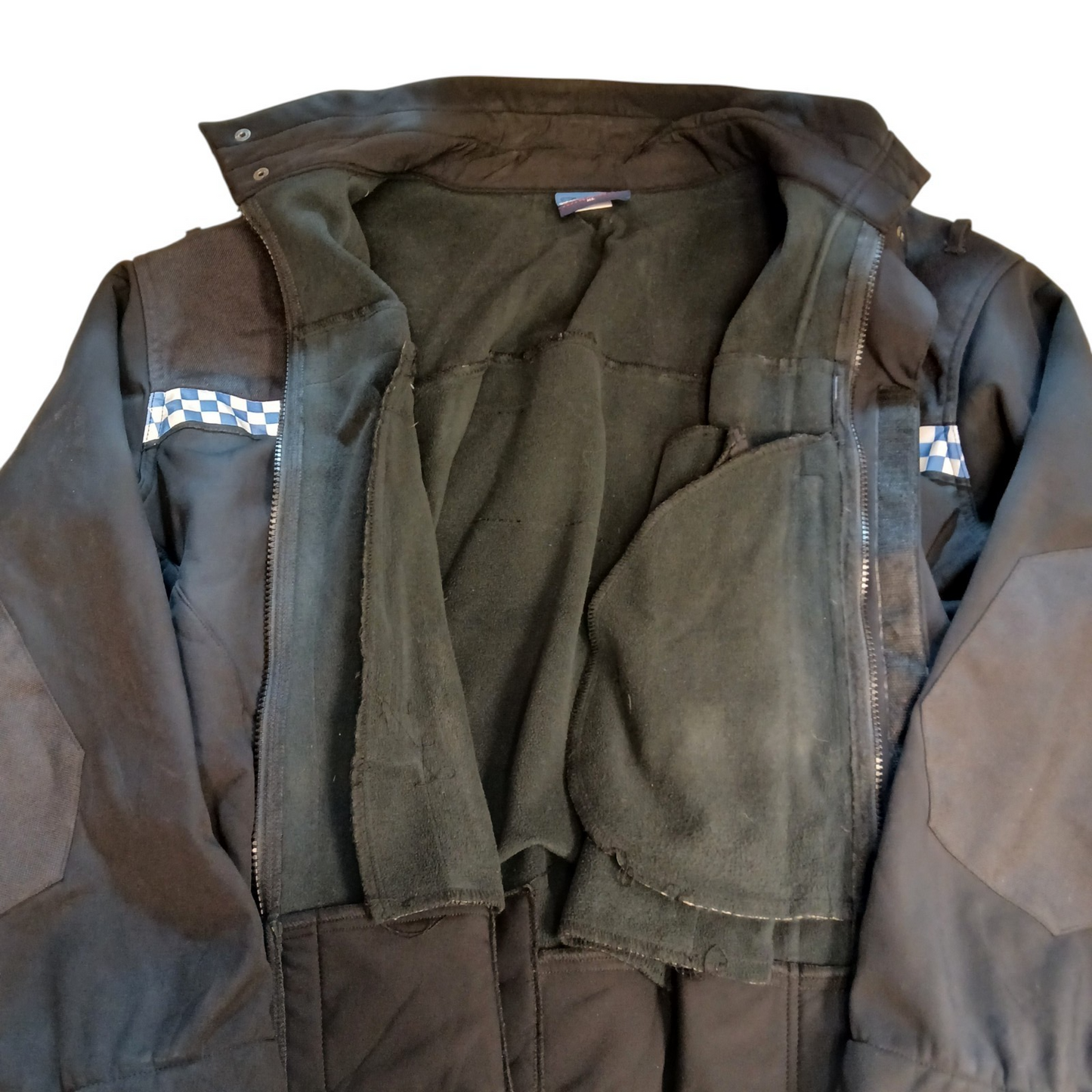 Polartec Windproof Soft Shell Thin Fleece Lined Klickfast Police Black Checked