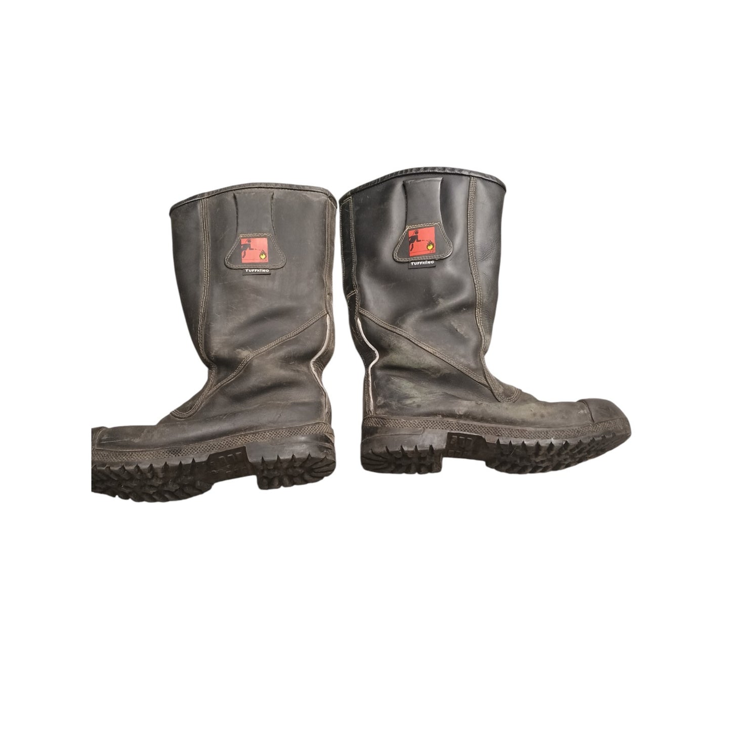 Tuffking Firefighter Black Safety Boots Fireman Fire Fighter 10 Leather Wellies