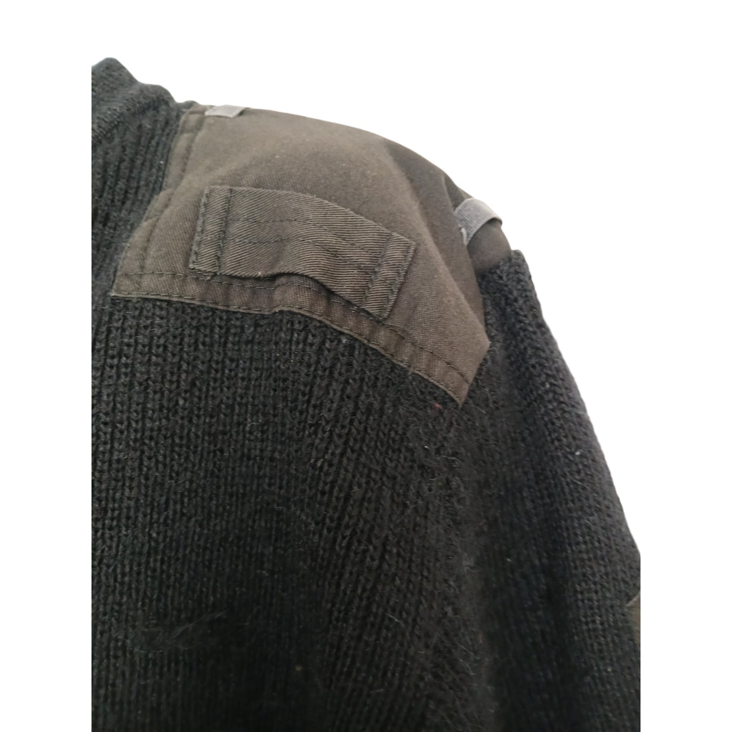 Woolly Pully Jumper V Neck 80% Wool Security Black Fishing Farmer Ex Police
