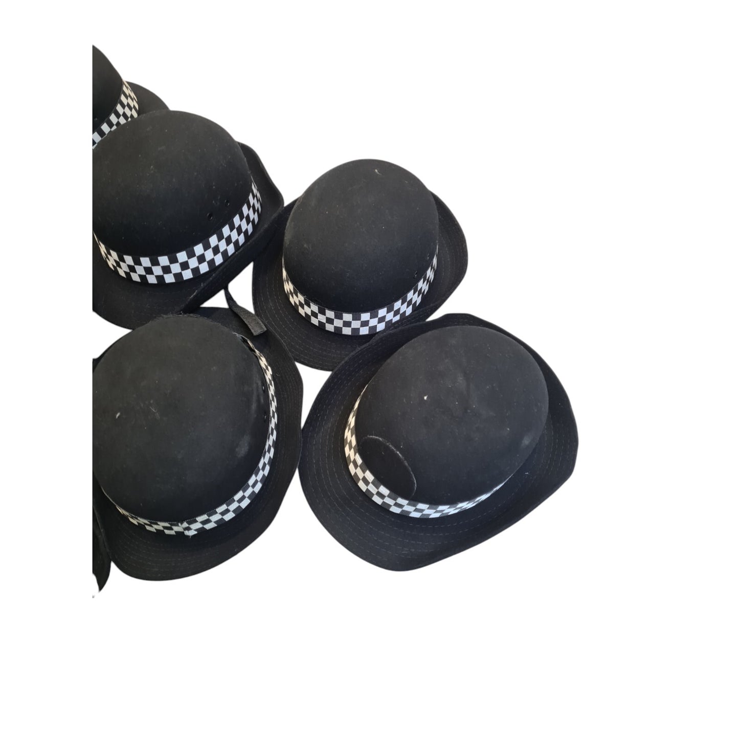 WPC Bowler Hat Bundle Restoration Black & White Checked Band Mixed Sizes Police