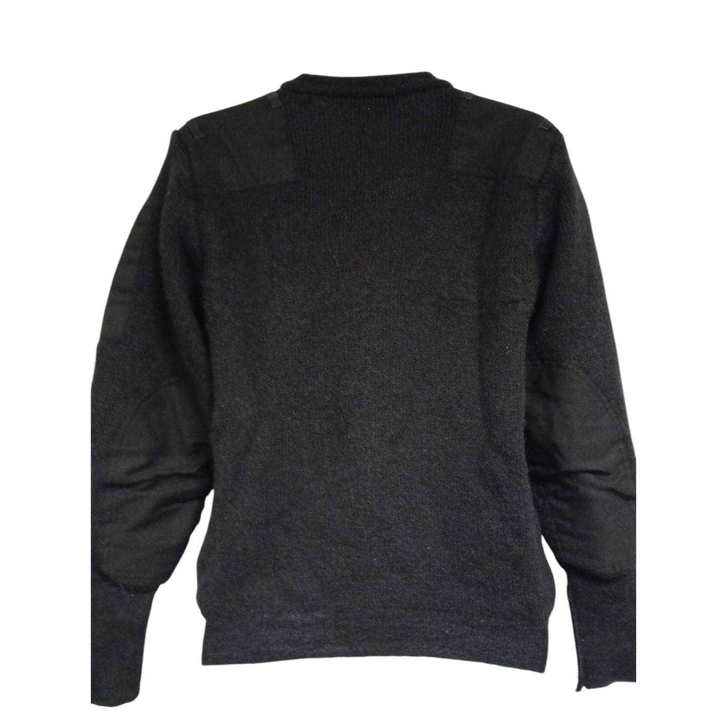 Woolly Pully Jumper V Neck 80% Wool Security Black Fishing Farmer Ex Police