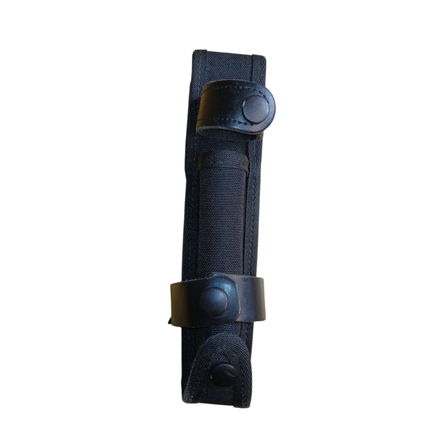 Baton Holder Belt Loop Double Leather Strap 360 Rotation Black Police Security