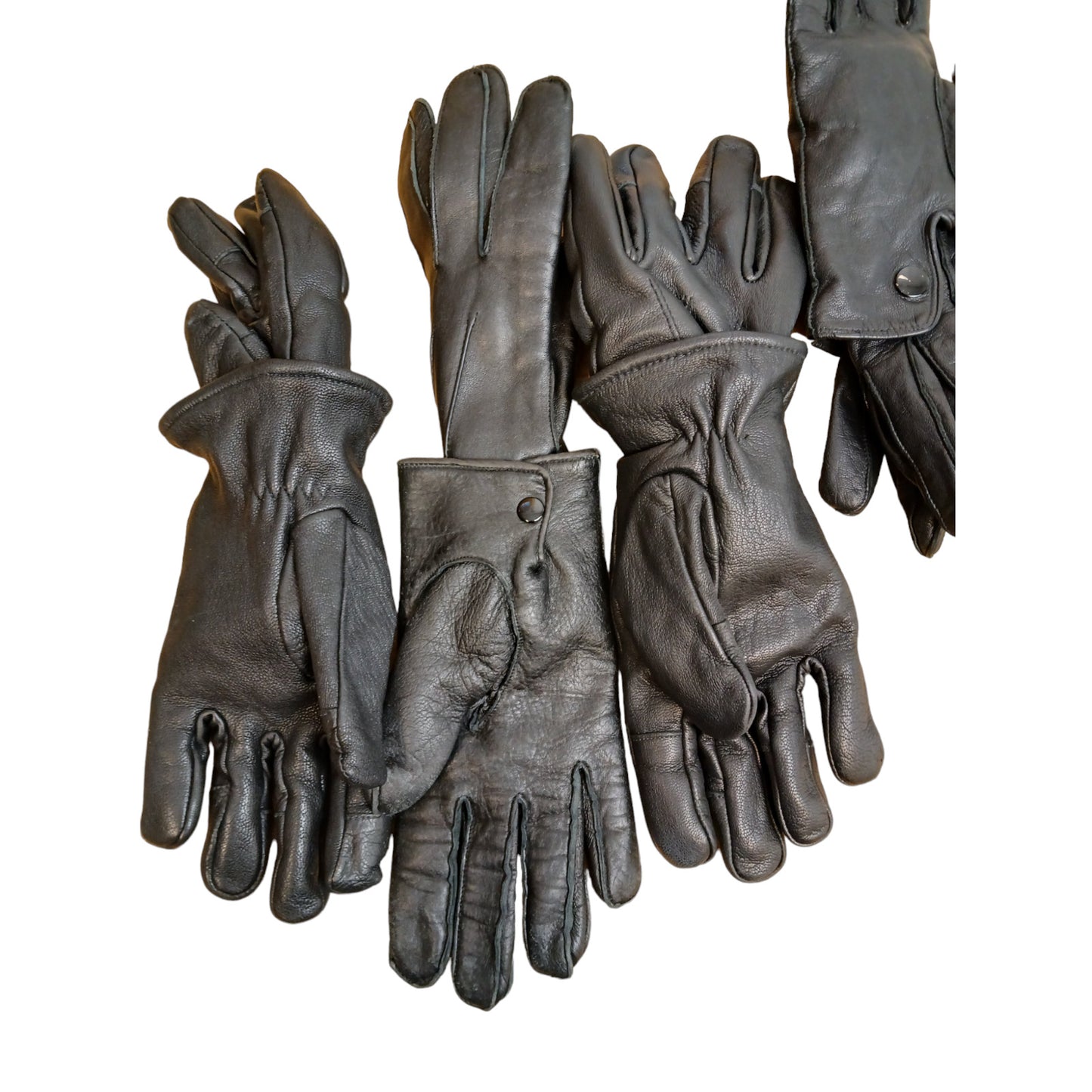 Leather Gloves Black x10 Pairs Ex Police Black Random Styles and Sizes Bundle