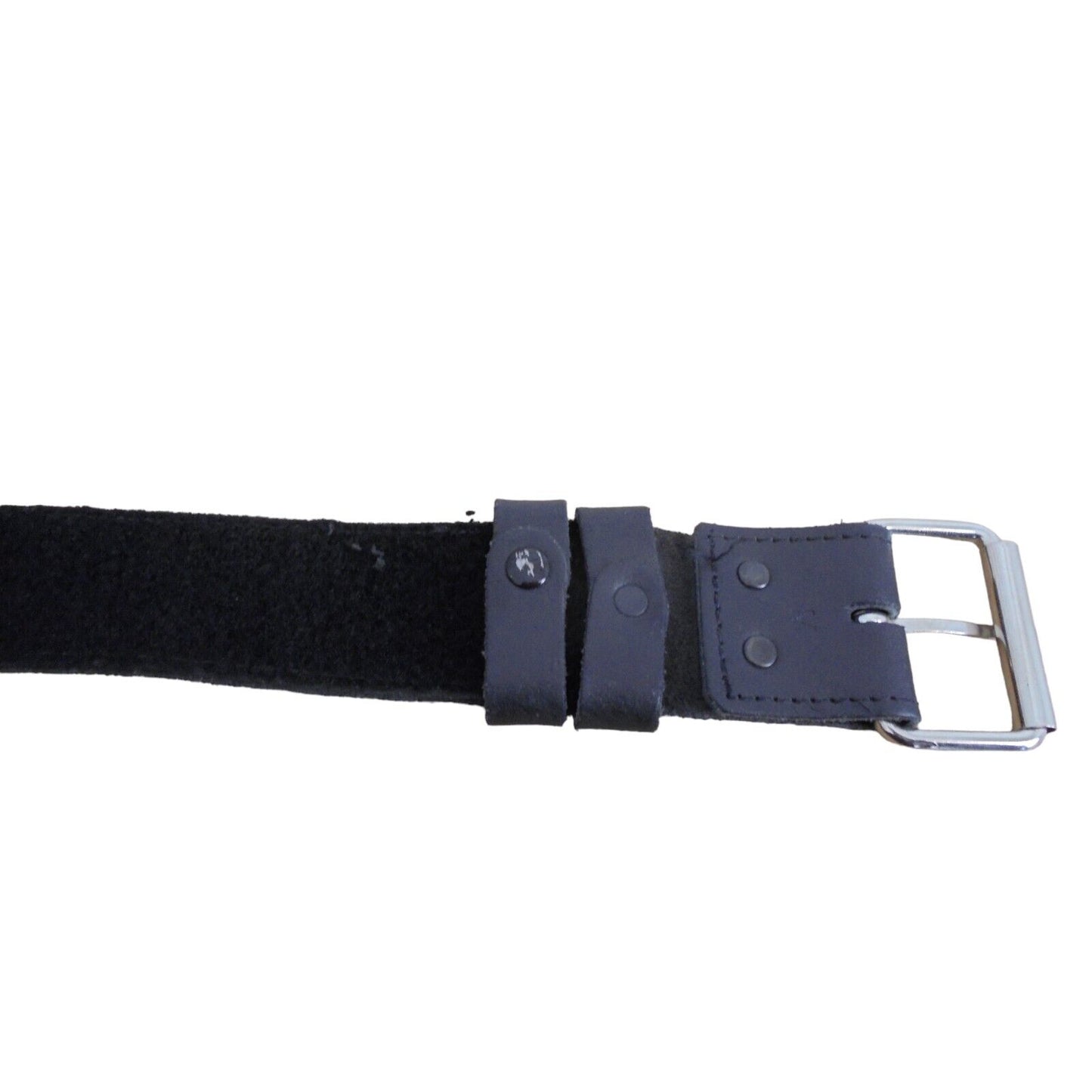 Black Leather Duty Belt Single Prong 5cm Wide Ex Police Uniform Hook & Eye Lined