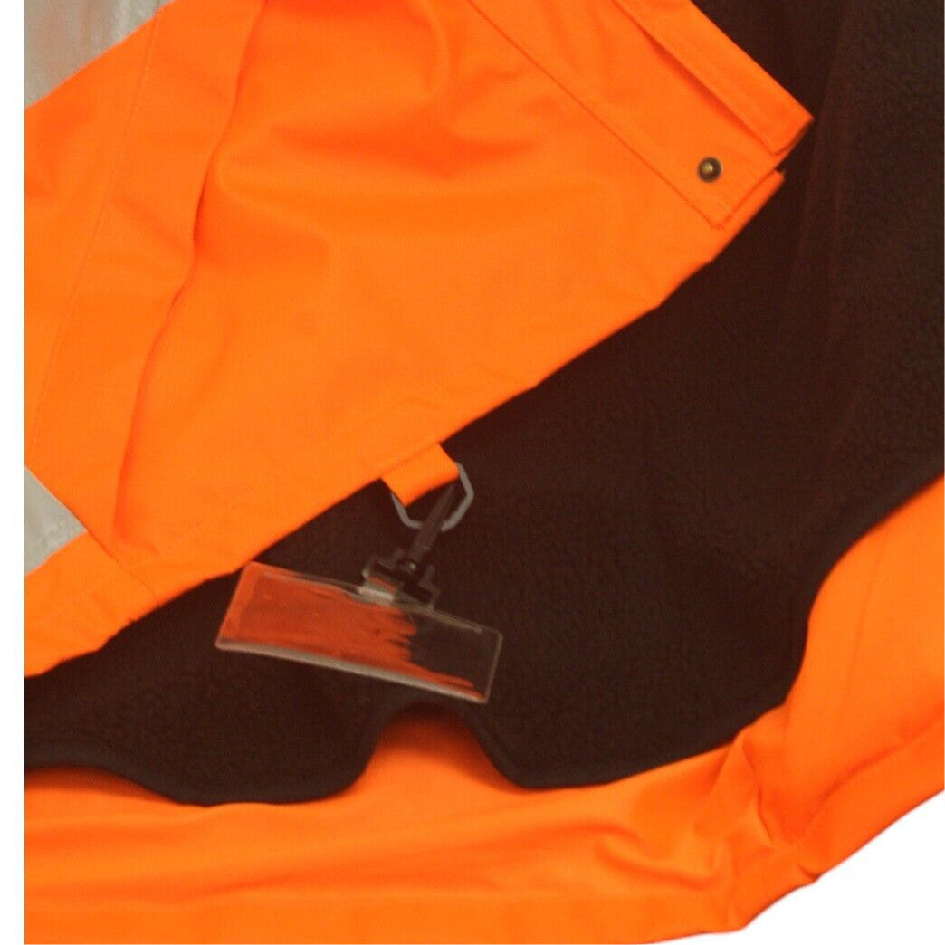 Bison Extreme Jacket 3/4 Hi Viz Vis Coat Sherpa Strata Tek Orange Waterproof
