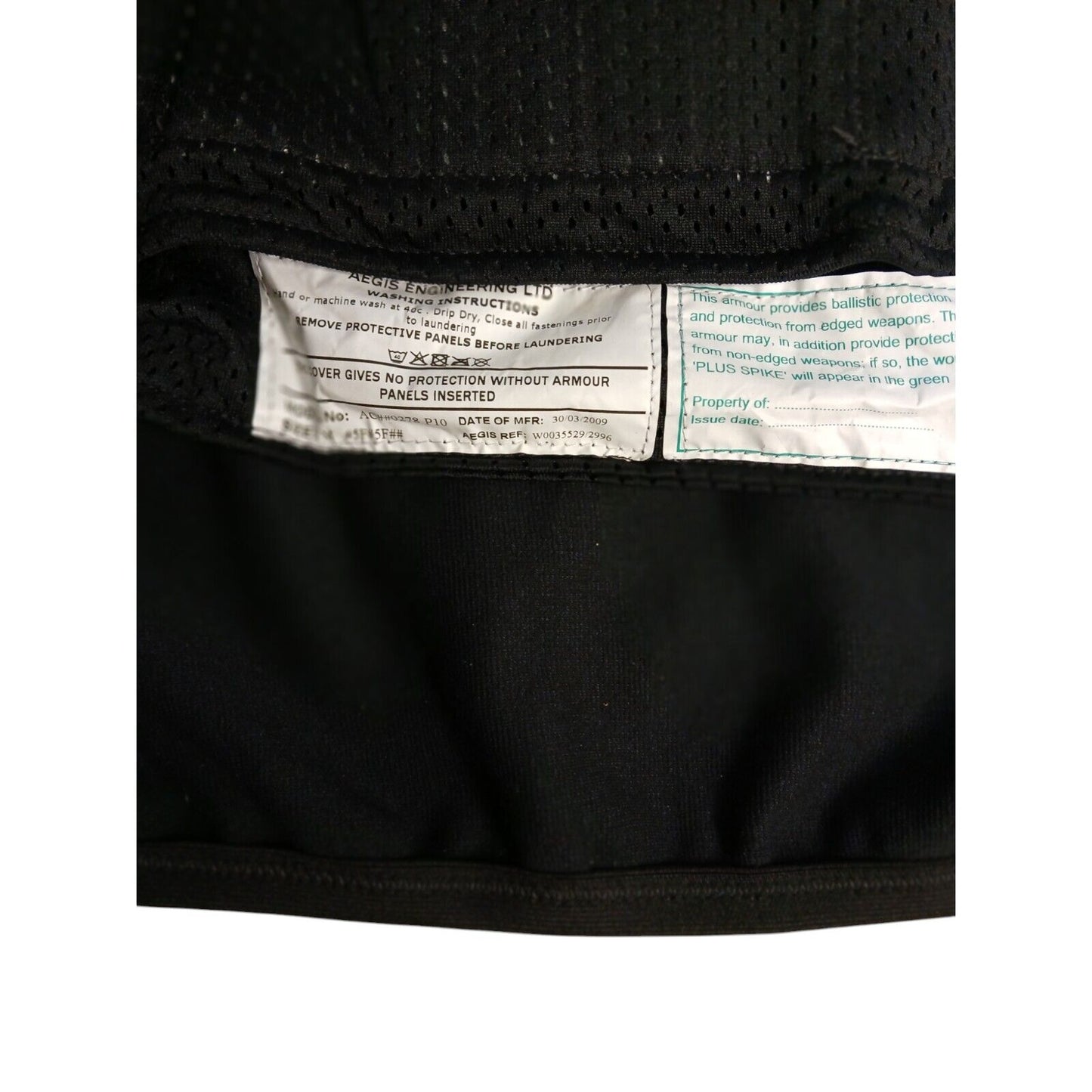 Aegis Stab Vest Ballistic Body Armour Cover Klickfast Ex Police Security Male