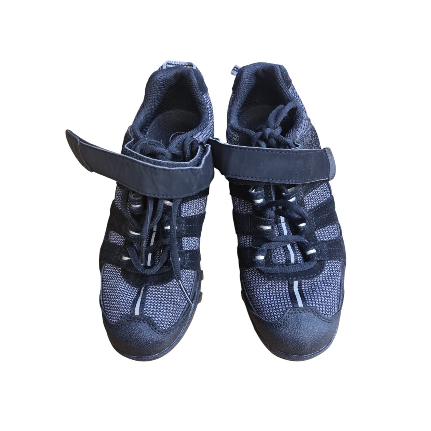 Endura Cycling Shoes Black Grey Size 4 Ex Police With Cleat Plates Lace Up Bike