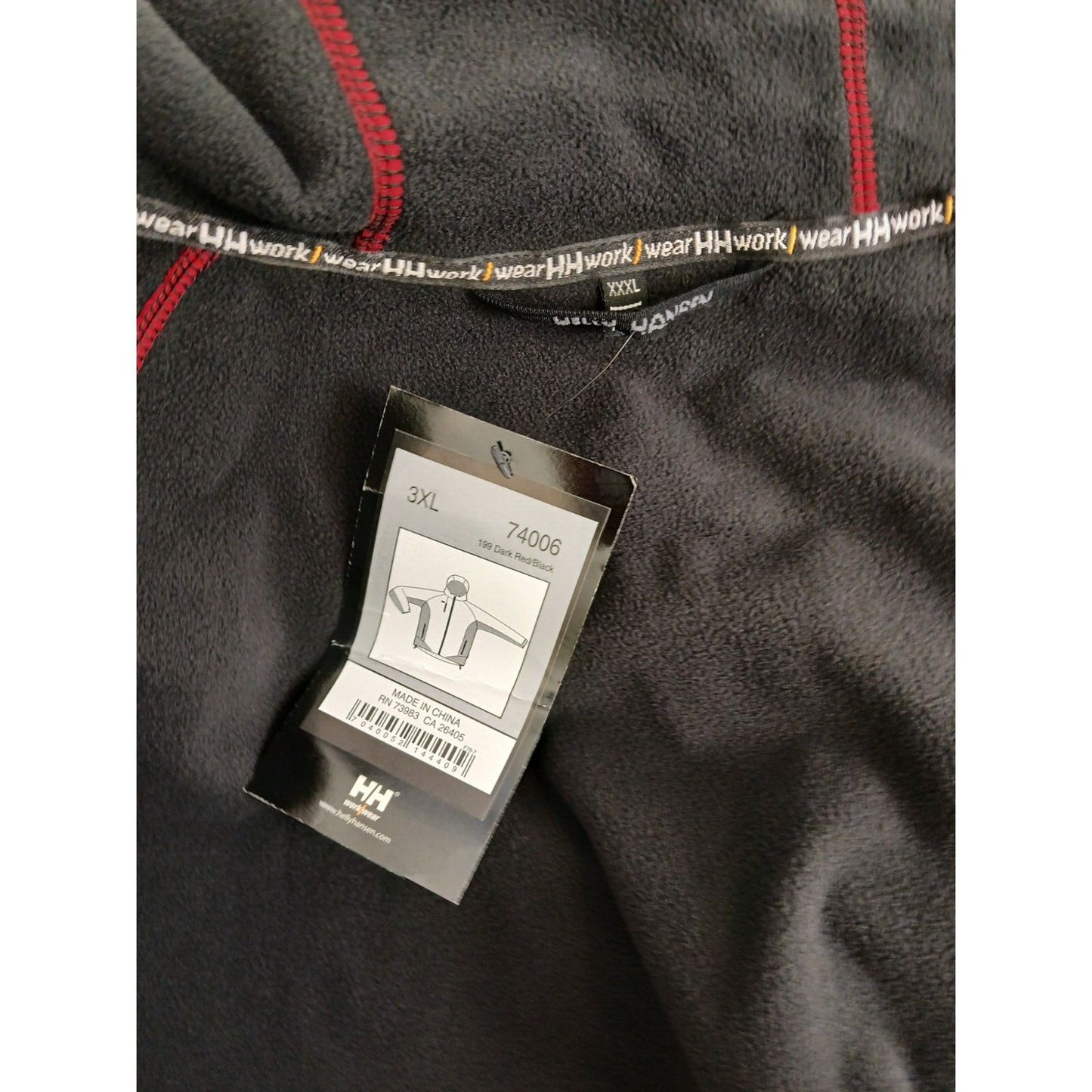 Helly Hansen Workwear Jacket Deep Red Burgundy Work Coat Hooded Soft Shell