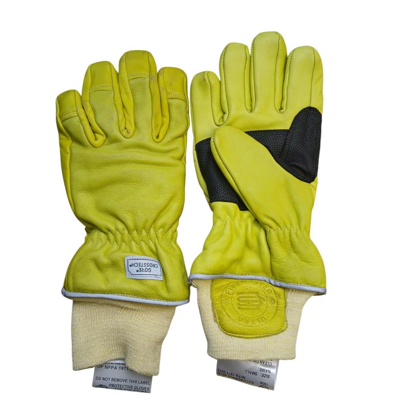 Firemaster Ultra Classic Gloves Pyrohide Leather Ballyclare Small Yellow A Grade
