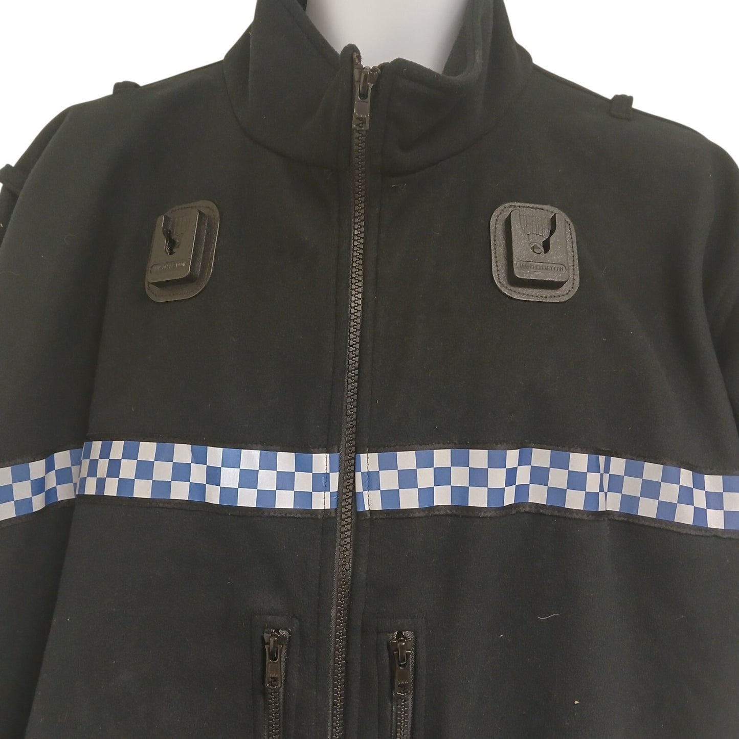 Fleece Jacket Police Checked Reflect Klickfast Black Security Cosalt Bomber Coat