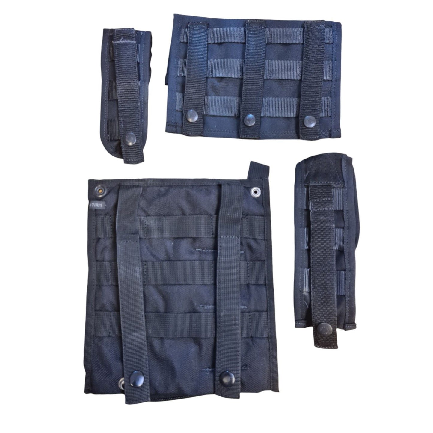 Molle Tactical Utility Pouches x4 Black Police Security Airsoft Webbing Pouch