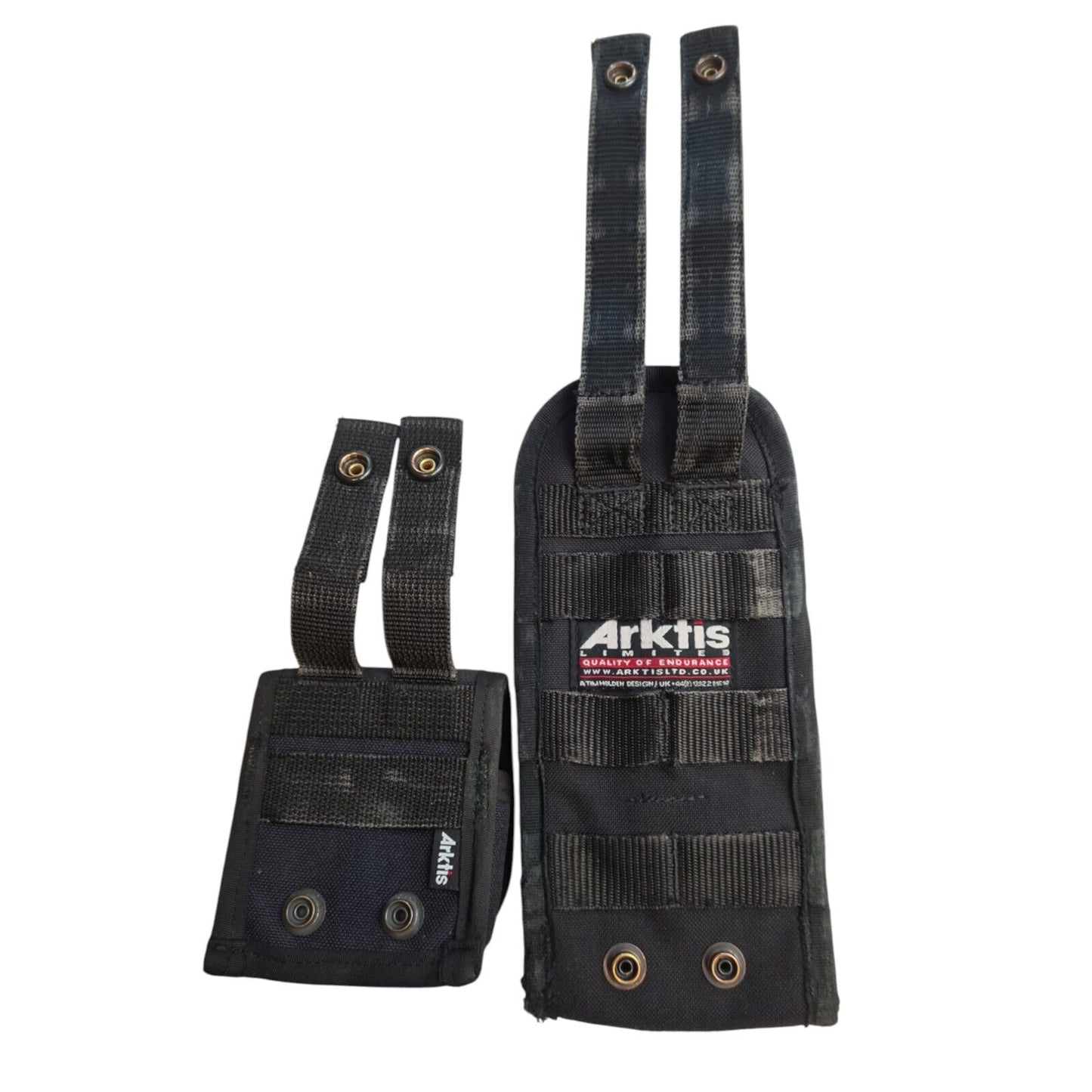 Arktis Molle Pouches Black 2 x Tactical Rigid Cuff Small Utility Bundle Airsoft