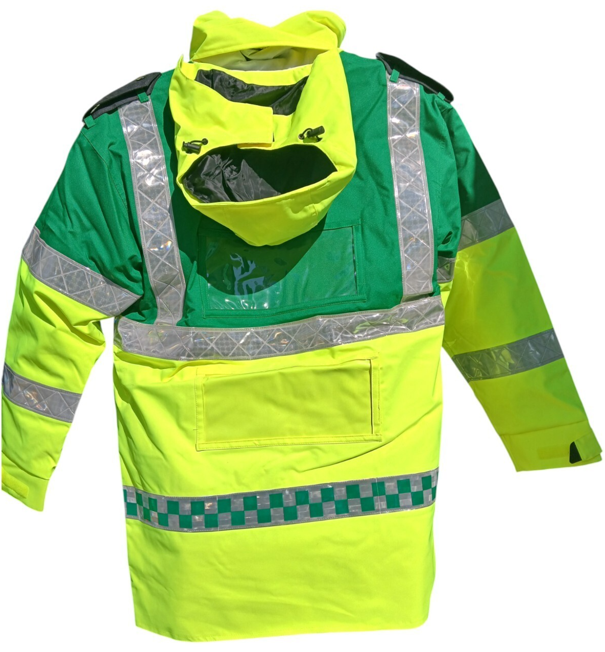 St Johns Ambulance 3/4 Length Jacket Hi Vis Viz Lined Size Medium Green Yellow