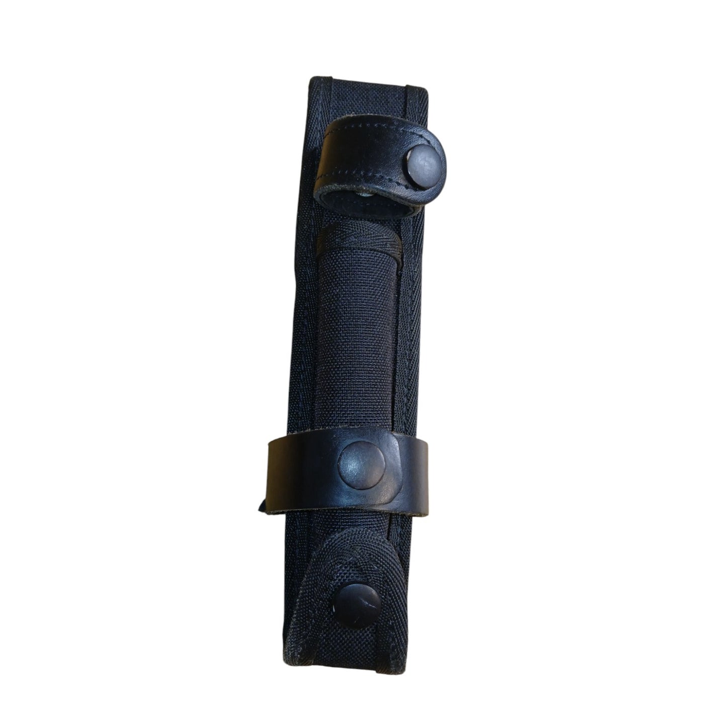 Baton Holder Belt Loop Double Leather Strap 360 Rotation Black Police Security