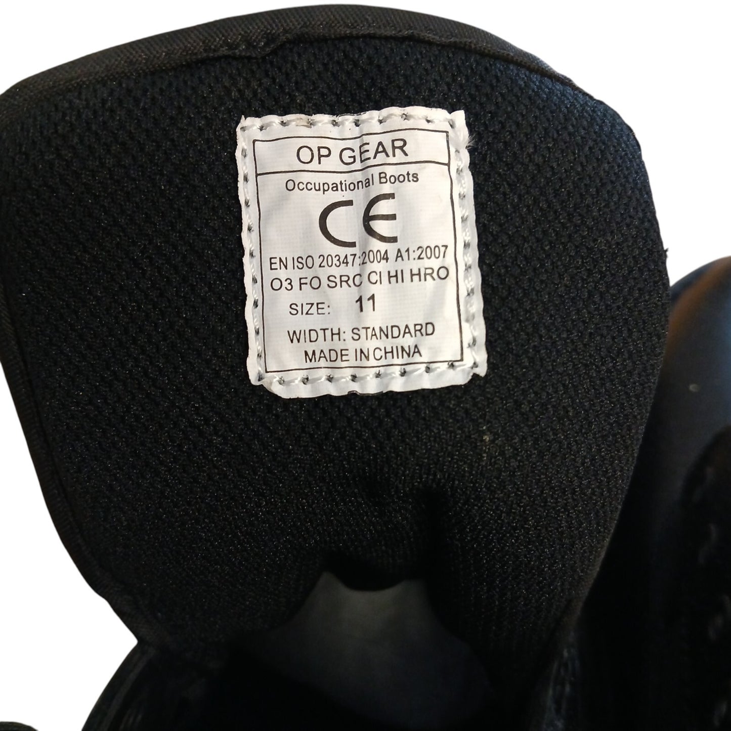 Opgear Safety Boots Black leather size 11 Police Security Workwear Steel Toe Cap