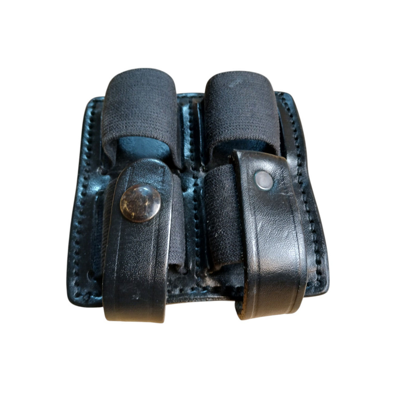 PWL Leather Pouch Belt Loop Holder Utility Black Ex Police Security Webbing