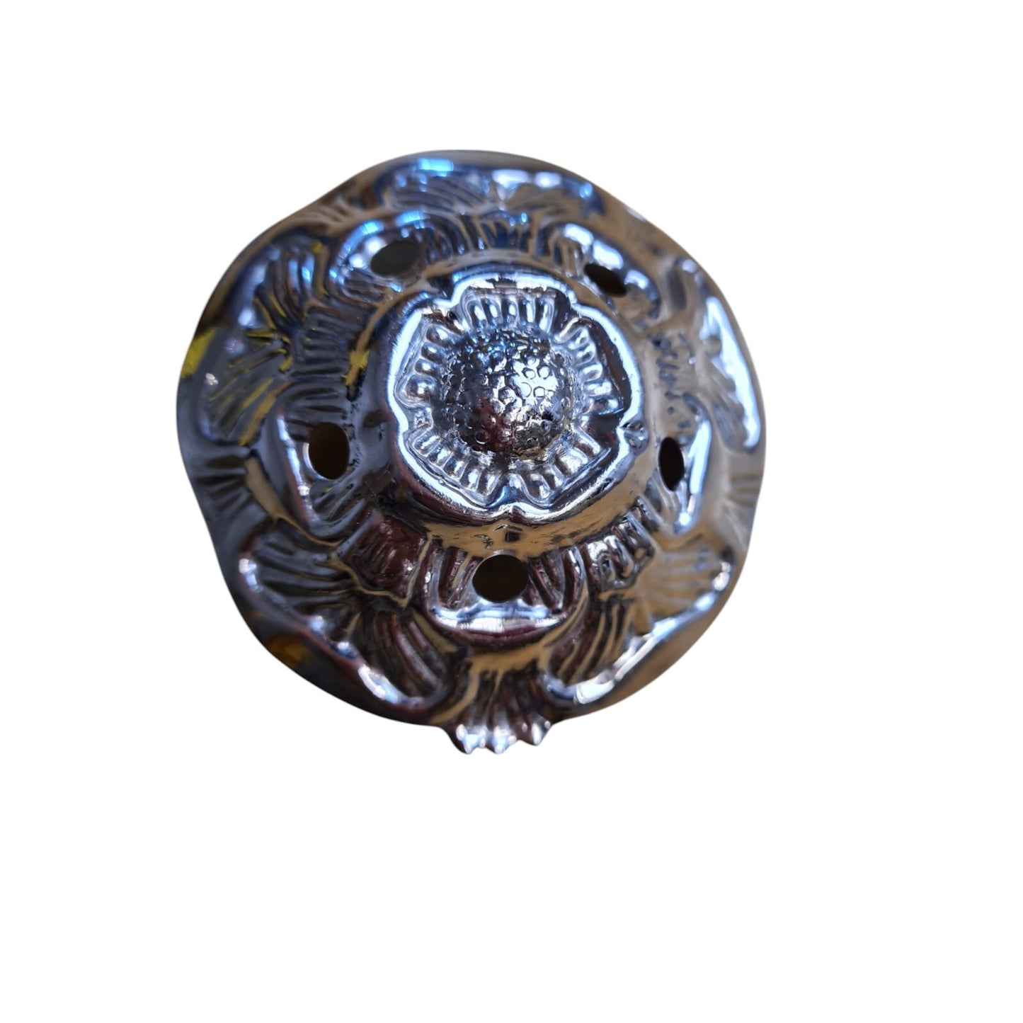 British Police Metal Rose Top For Custodian Helmets Collector Restorer Interest