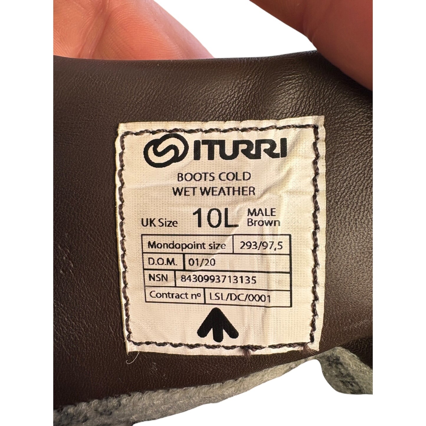 Iturri British Army Issue Brown Cold Wet Weather Goretex Boots 10L