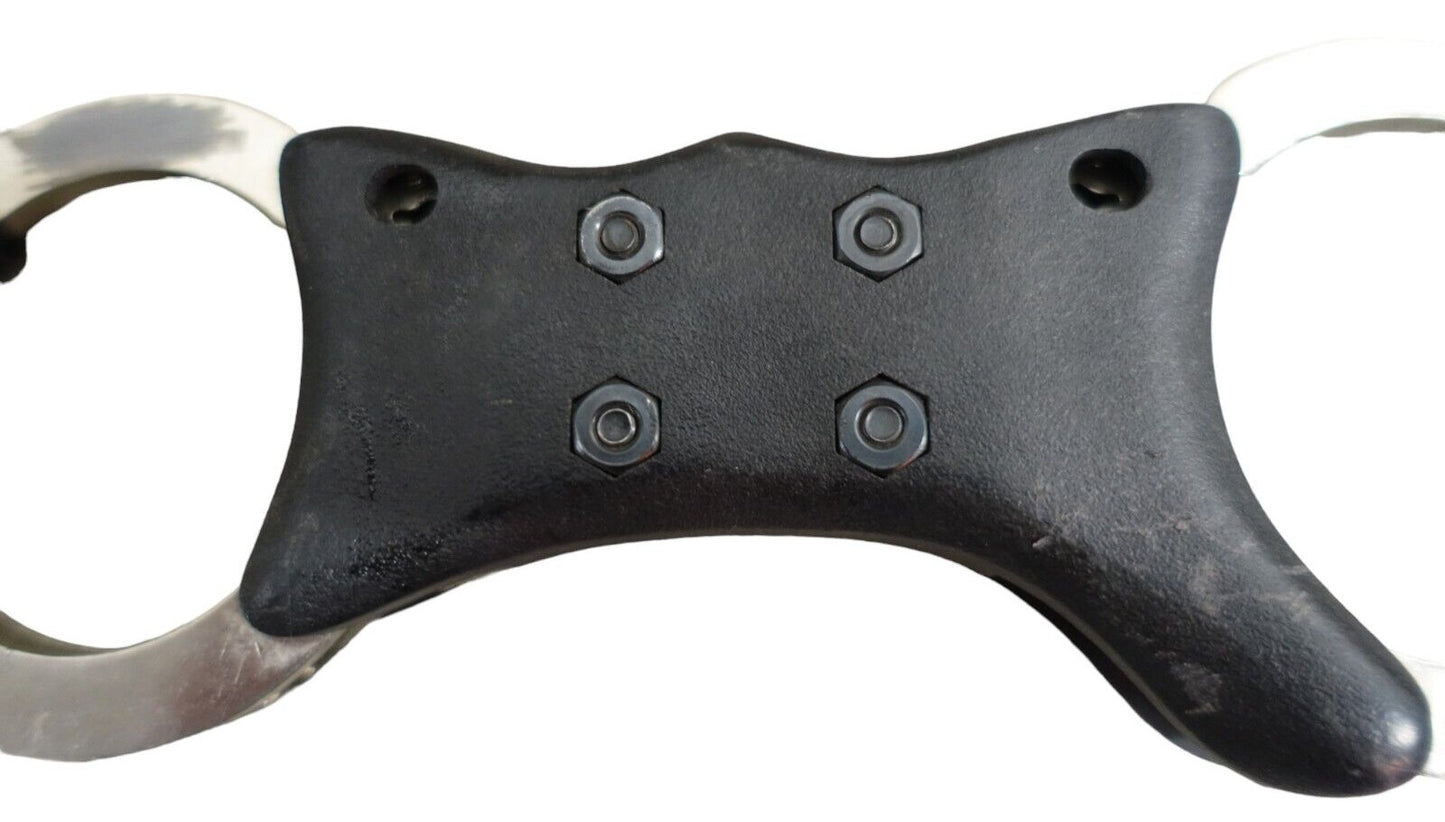 Quik-Kuf Handcuffs Speedcuffs Cuffs Genuine Ex Police Rigid With Key Like Hiatts