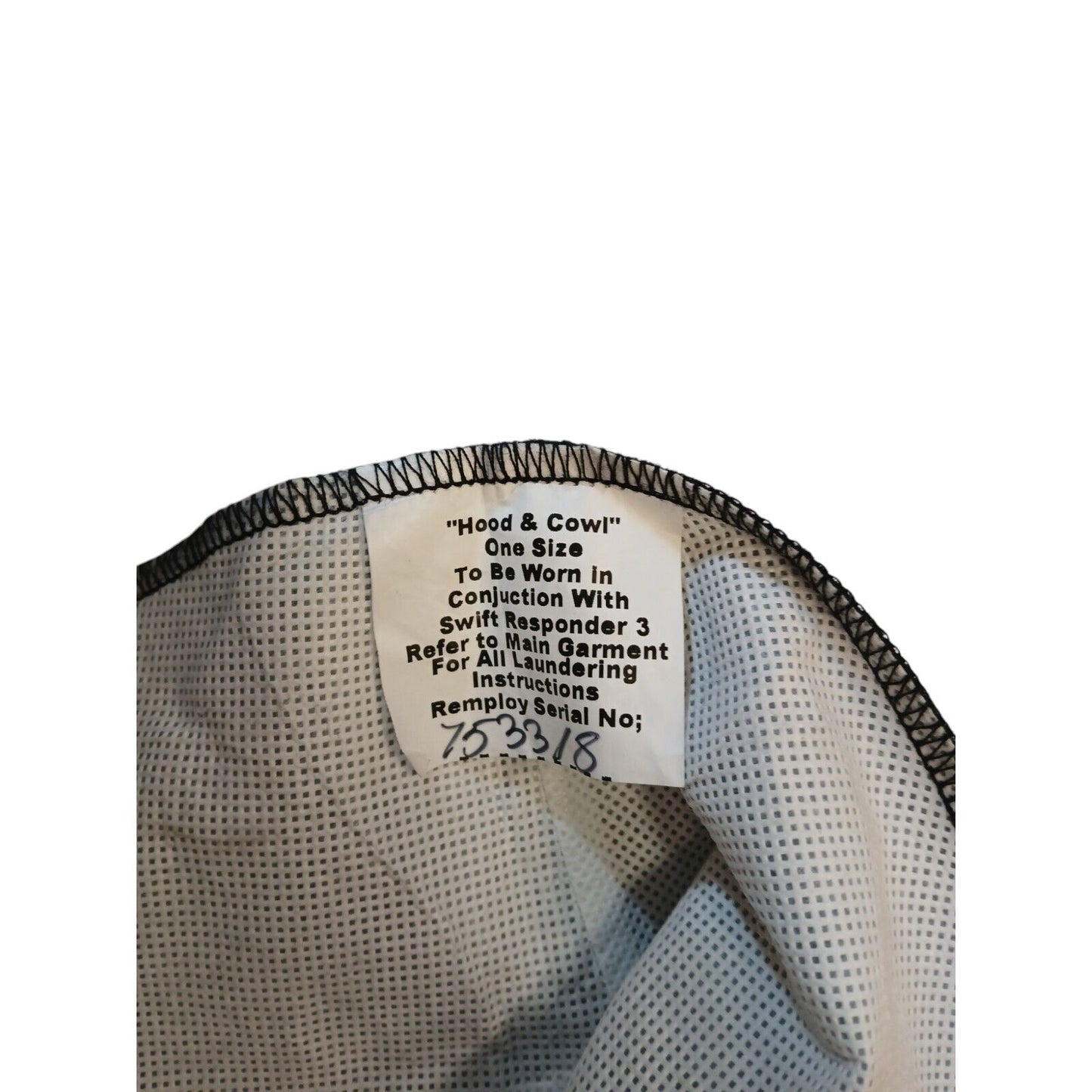 Remploy Swift Hood For Gas Mask Responder Protective Black One Size Ex Police