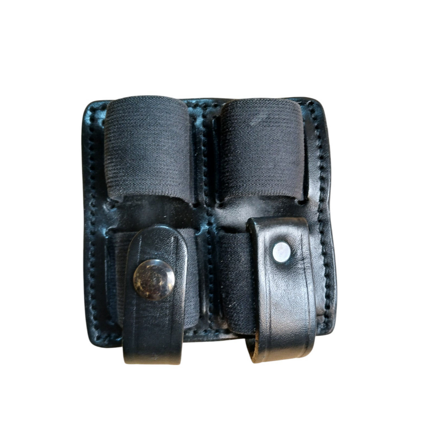 PWL Leather Pouch Belt Loop Holder Utility Black Ex Police Security Webbing