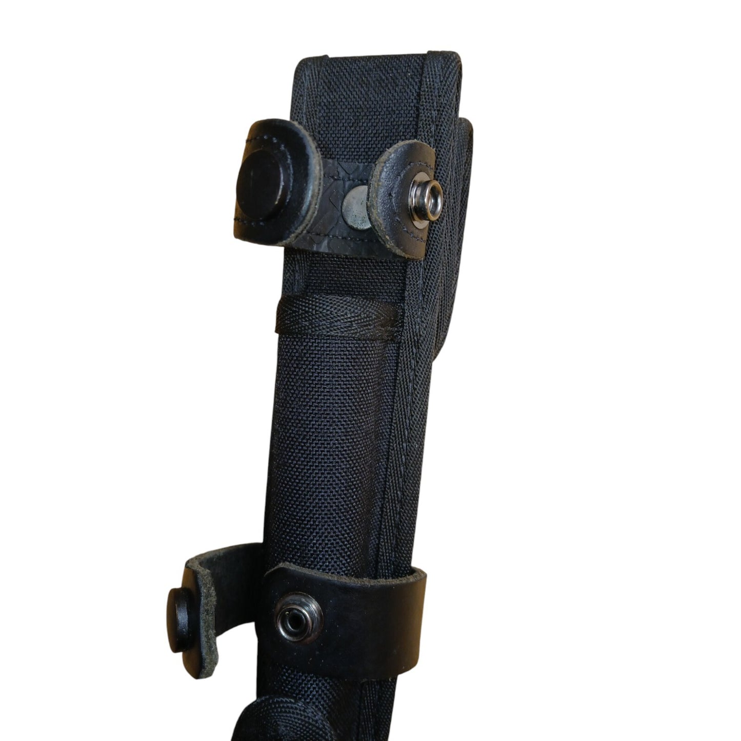 Baton Holder Belt Loop Double Leather Strap 360 Rotation Black Police Security