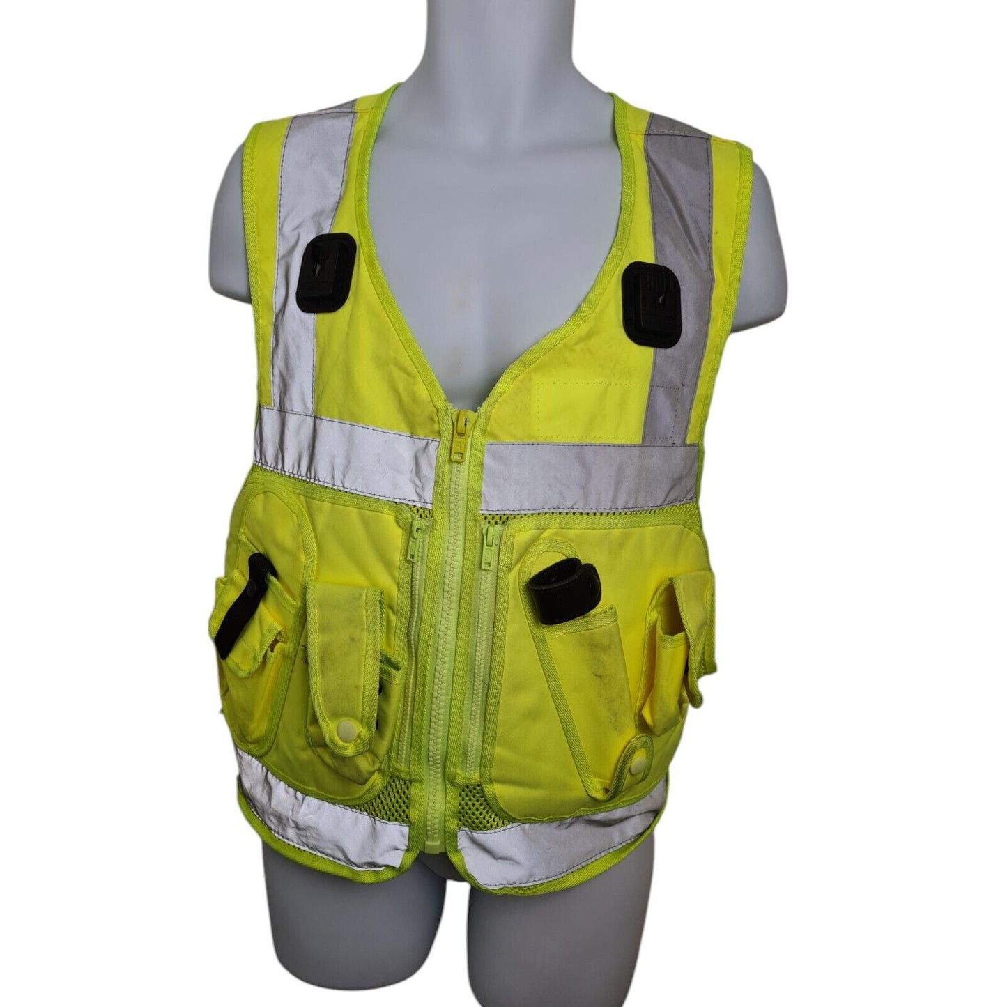 Protec Hi Vis High Viz Yellow Tactical Vest With Pouches M Security Doorman