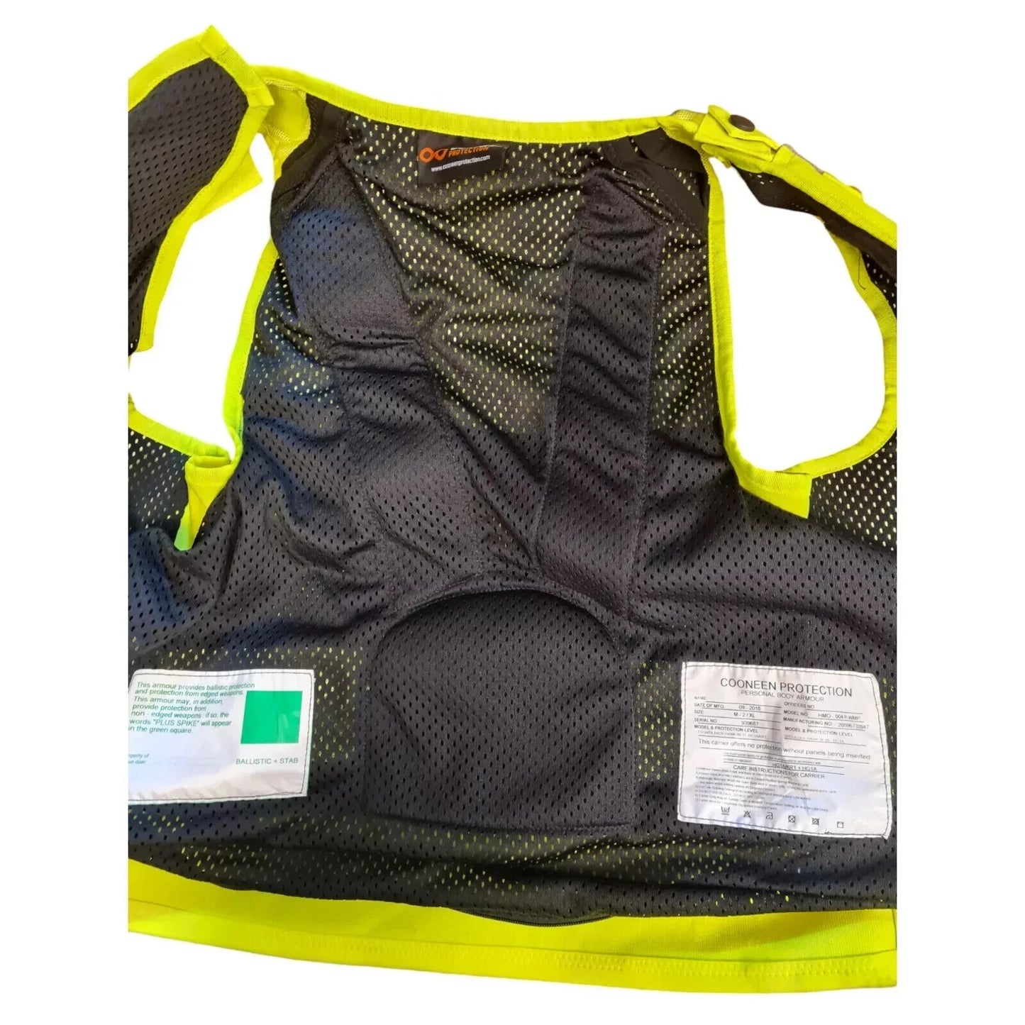 Cooneen Ballistic Armour Cover Vest Hi Viz KlickFast Security Hi Vis Police Male