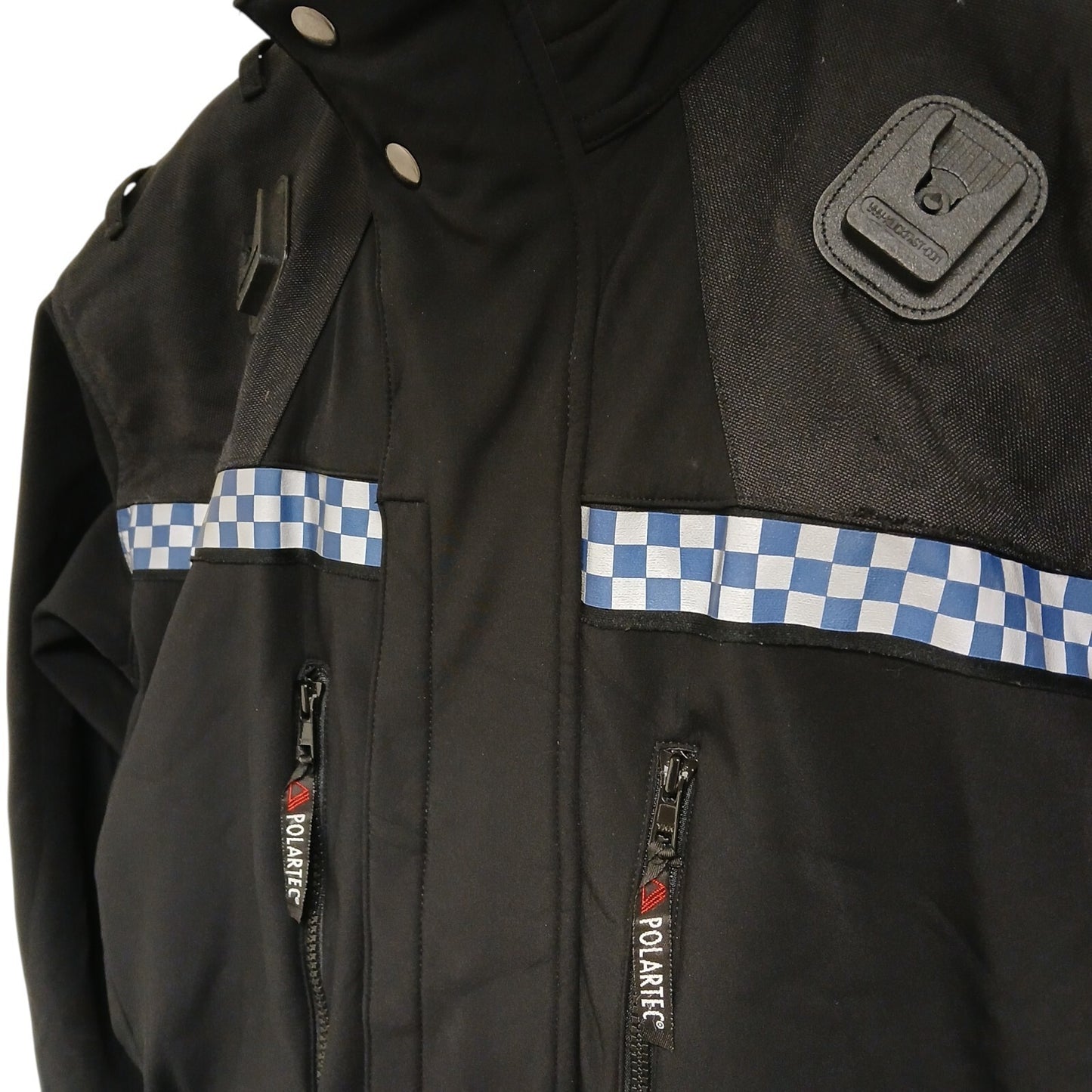 Polartec Windproof Soft Shell Thin Fleece Lined Klickfast Police Black Checked