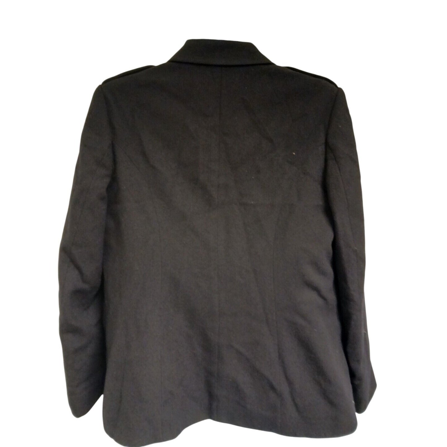 Ladies Vintage Military Tunic Blazer 100% Wool Police Female Dress Jacket Black