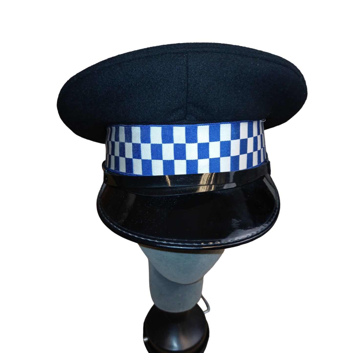 PCSO Blue And White Checked Band Shine Peaked Cap Film TV Collectable