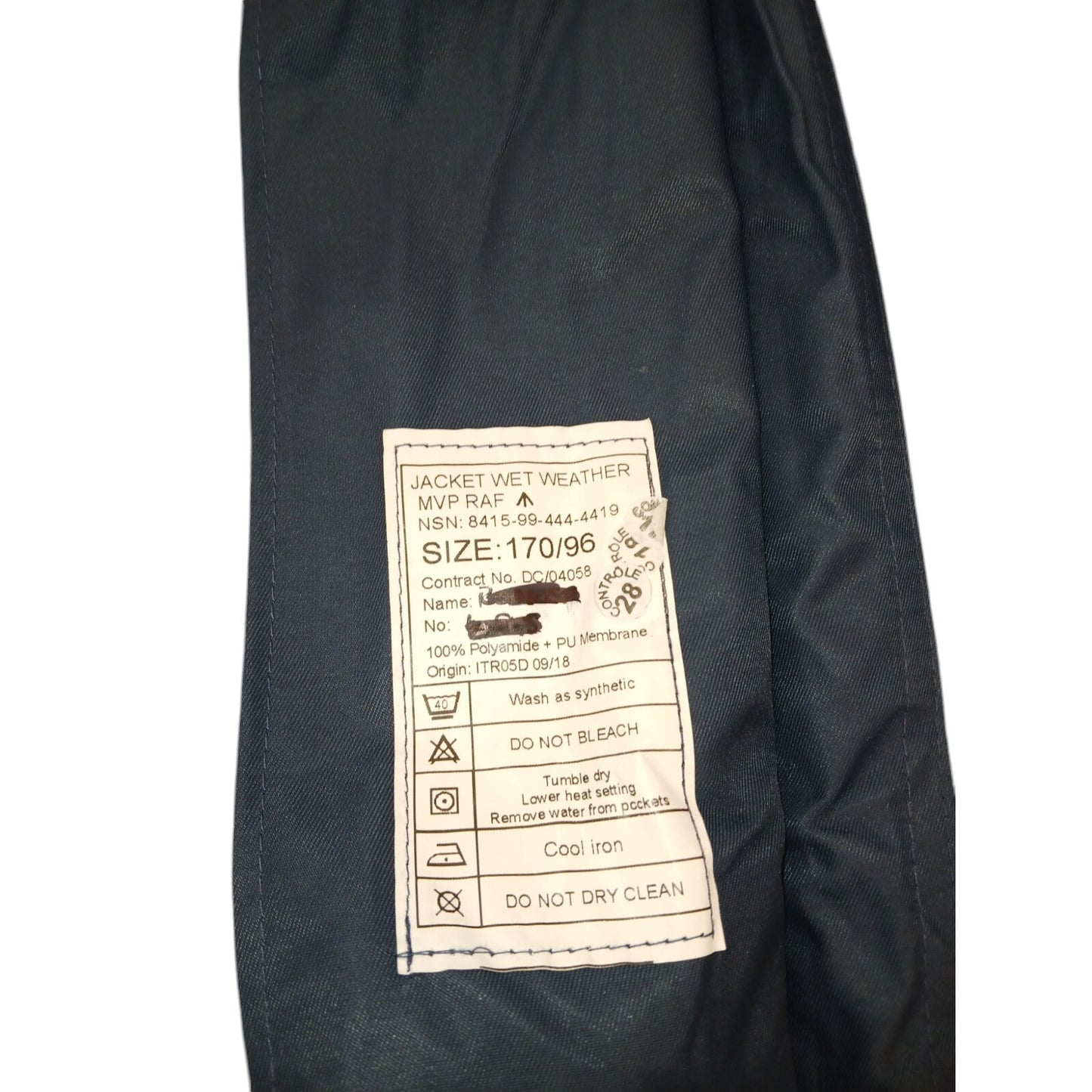 British RAF Goretex Jacket Hood Hooded Wet Weather MVP Coat Navy Waterproof