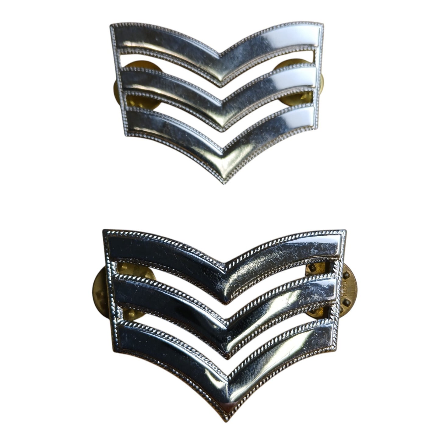 Police Sergeant Stripes Badge Metal Laced Edged Officer Pin Police SGT Rank Pair