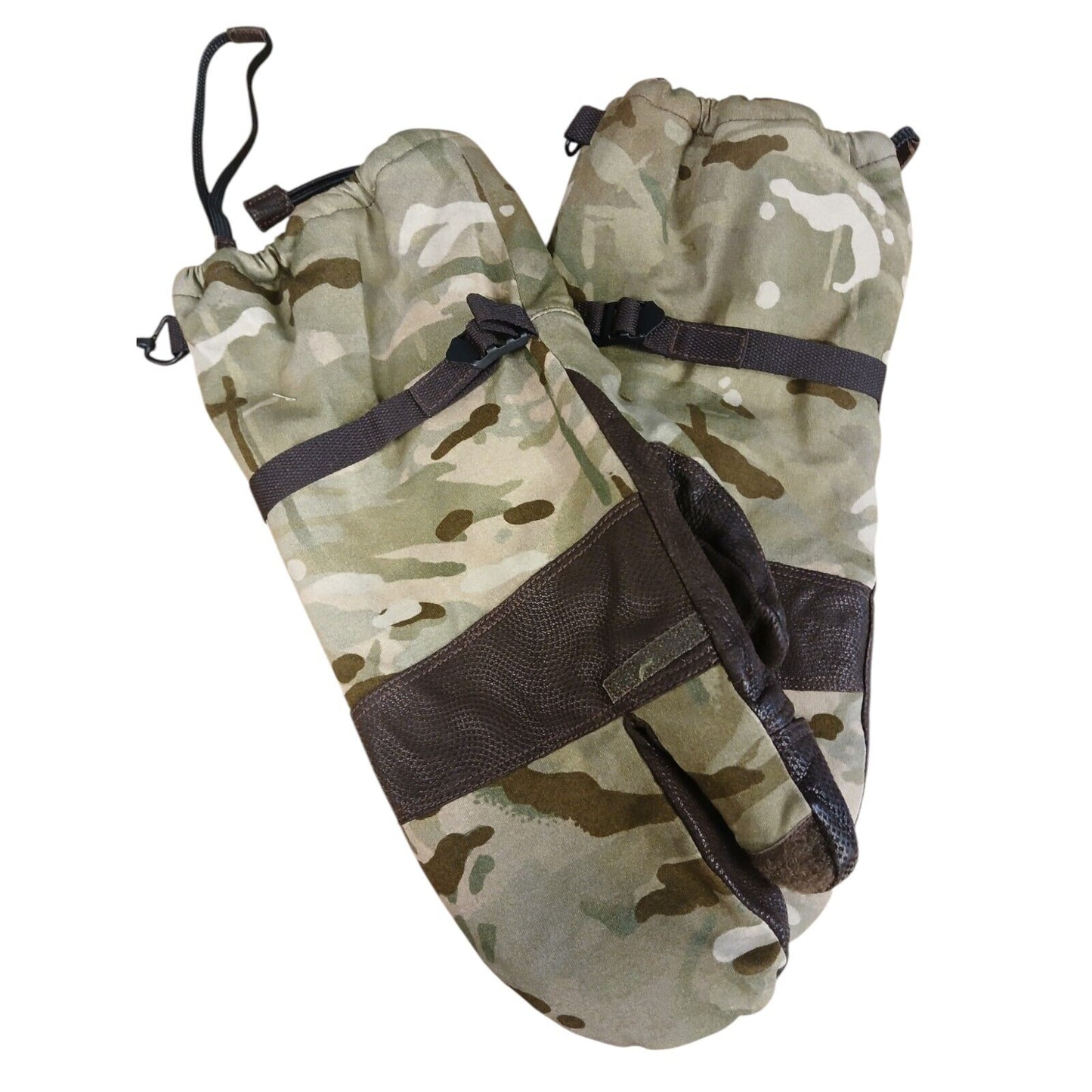British Army Blizzard Mittens Goretex Mitts MTP Leather Palmed Camo Gloves