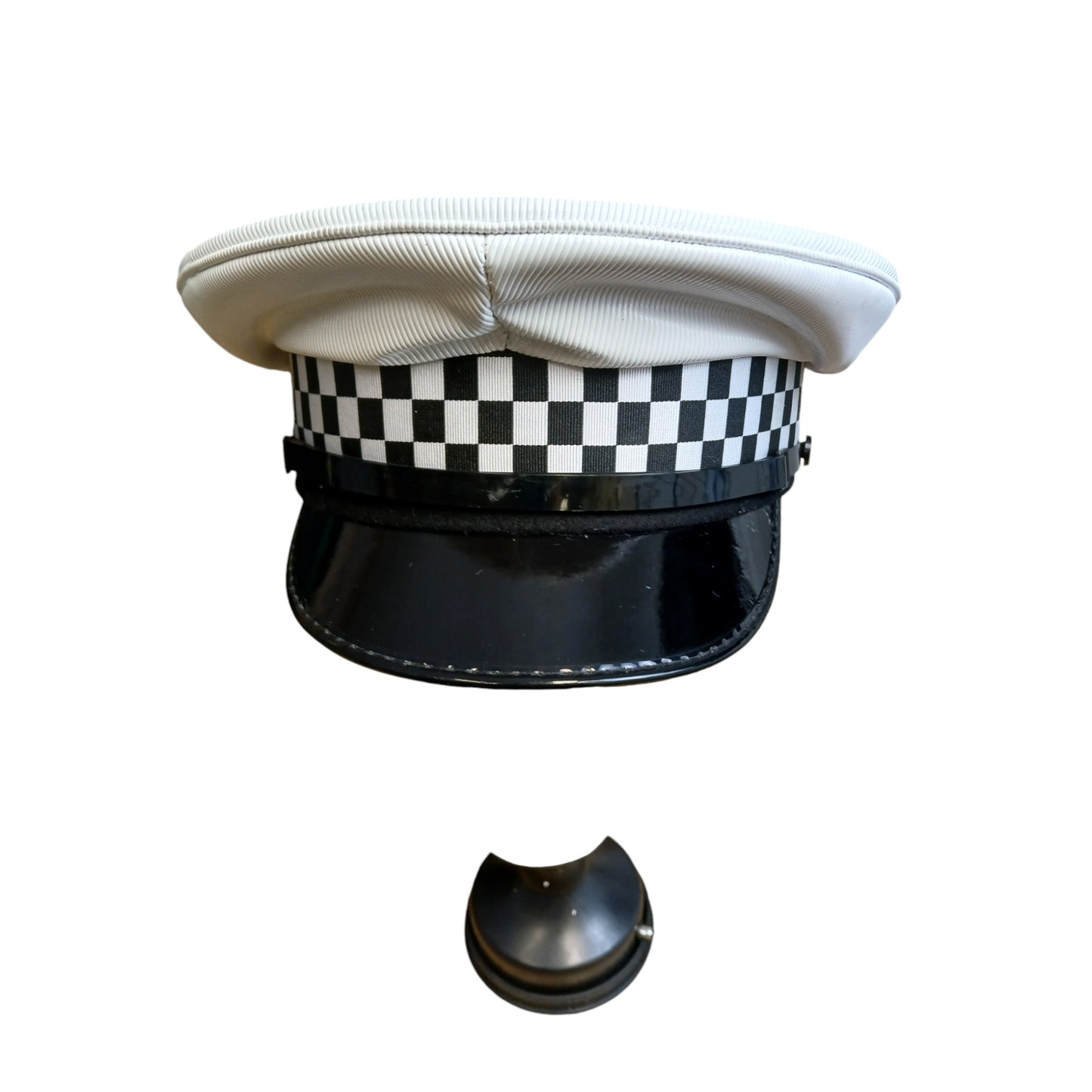 Traffic Officer Peak Cap Hat Black & White Ex Police Issue Collector B Grade