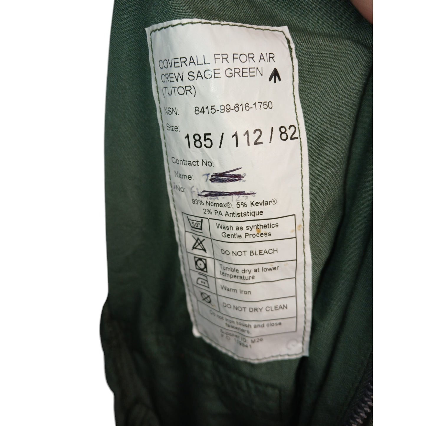 Air Crew Coverall FR Tutor Sage Green Jump Flight Suit Cutter Pocket Aircrew