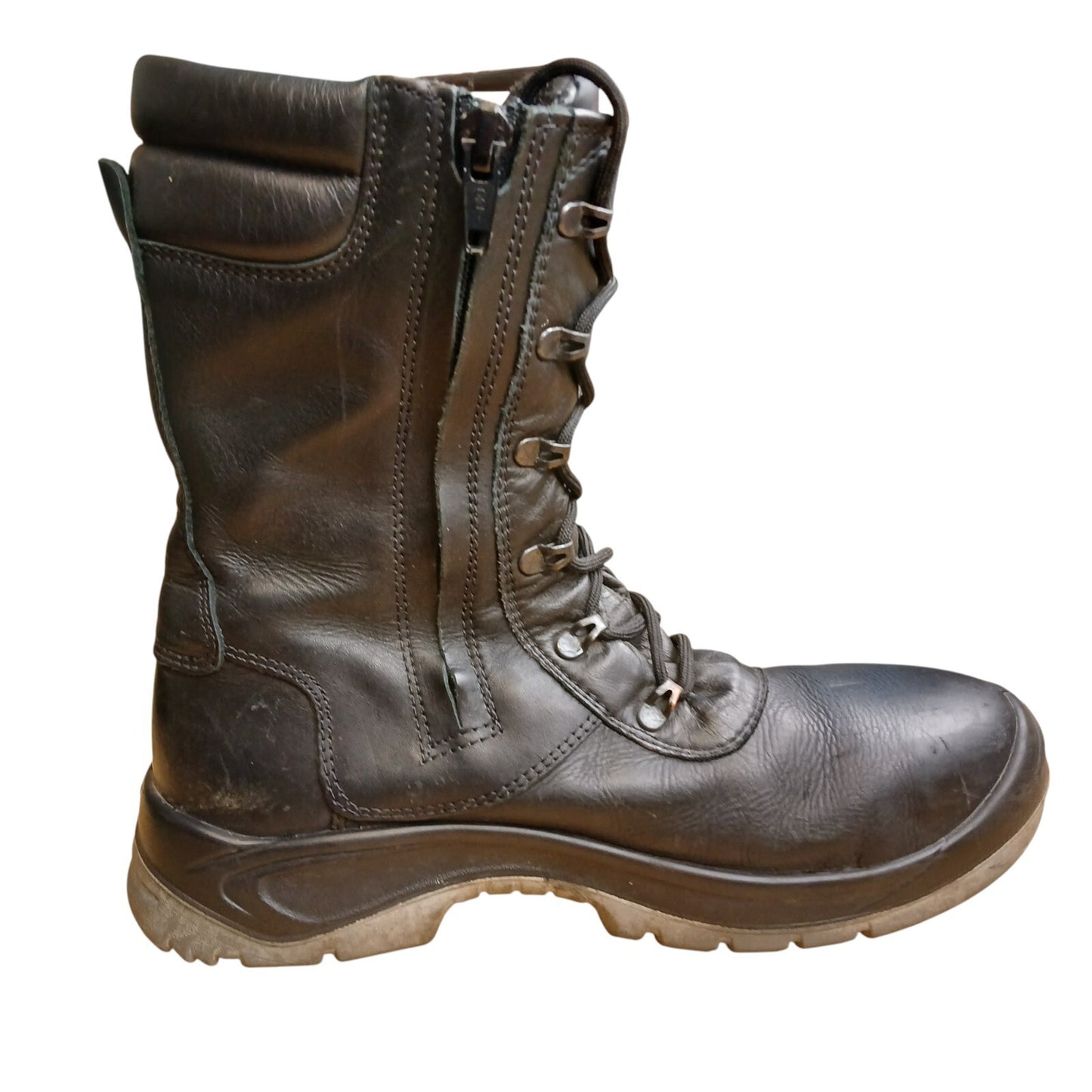 Aboutblu Work Boots Steel Toe Cap Black Leather Safety Work Size 9 Combat