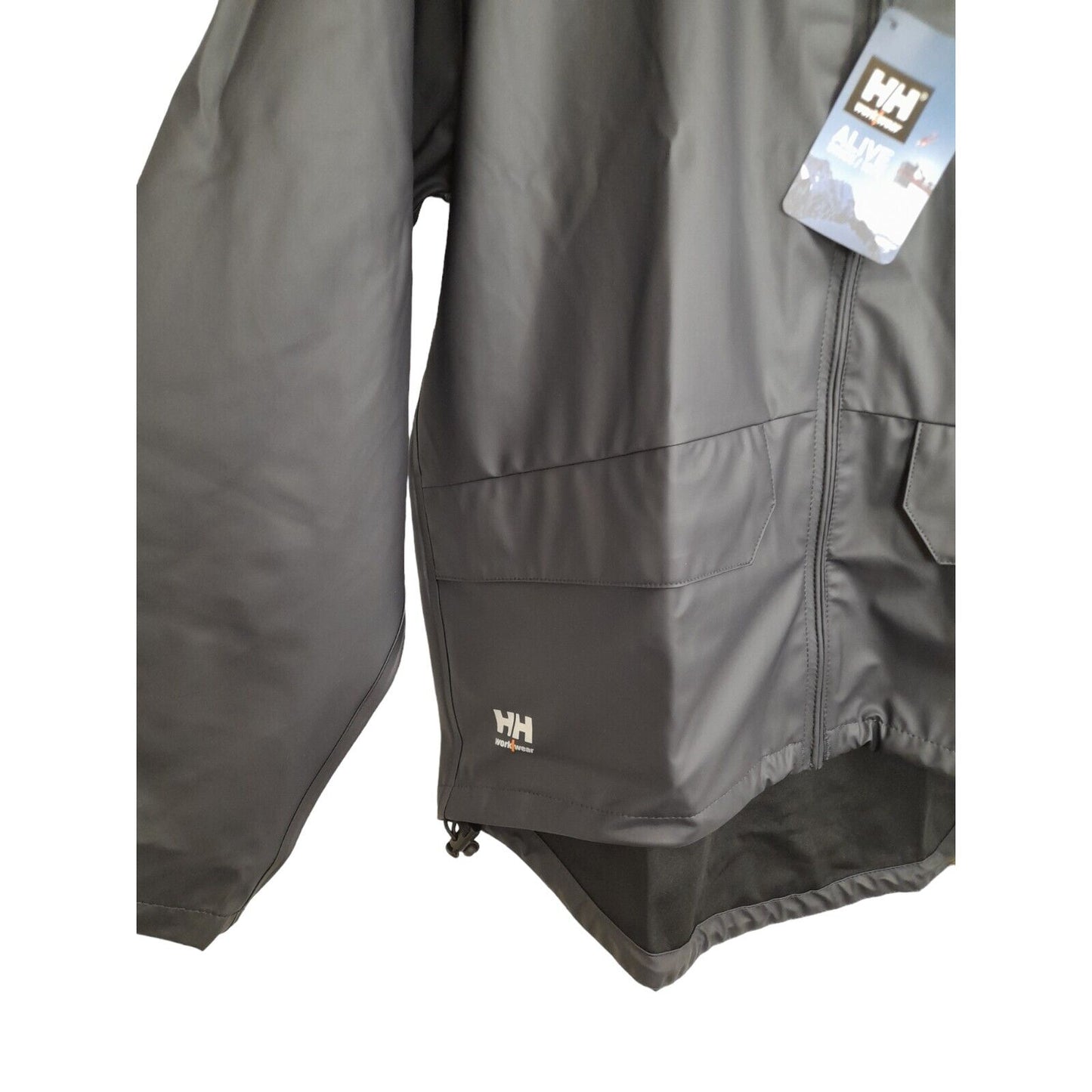 Helly Hansen Voss Jacket 70180 Workwear Hooded Waterproof Coat Navy