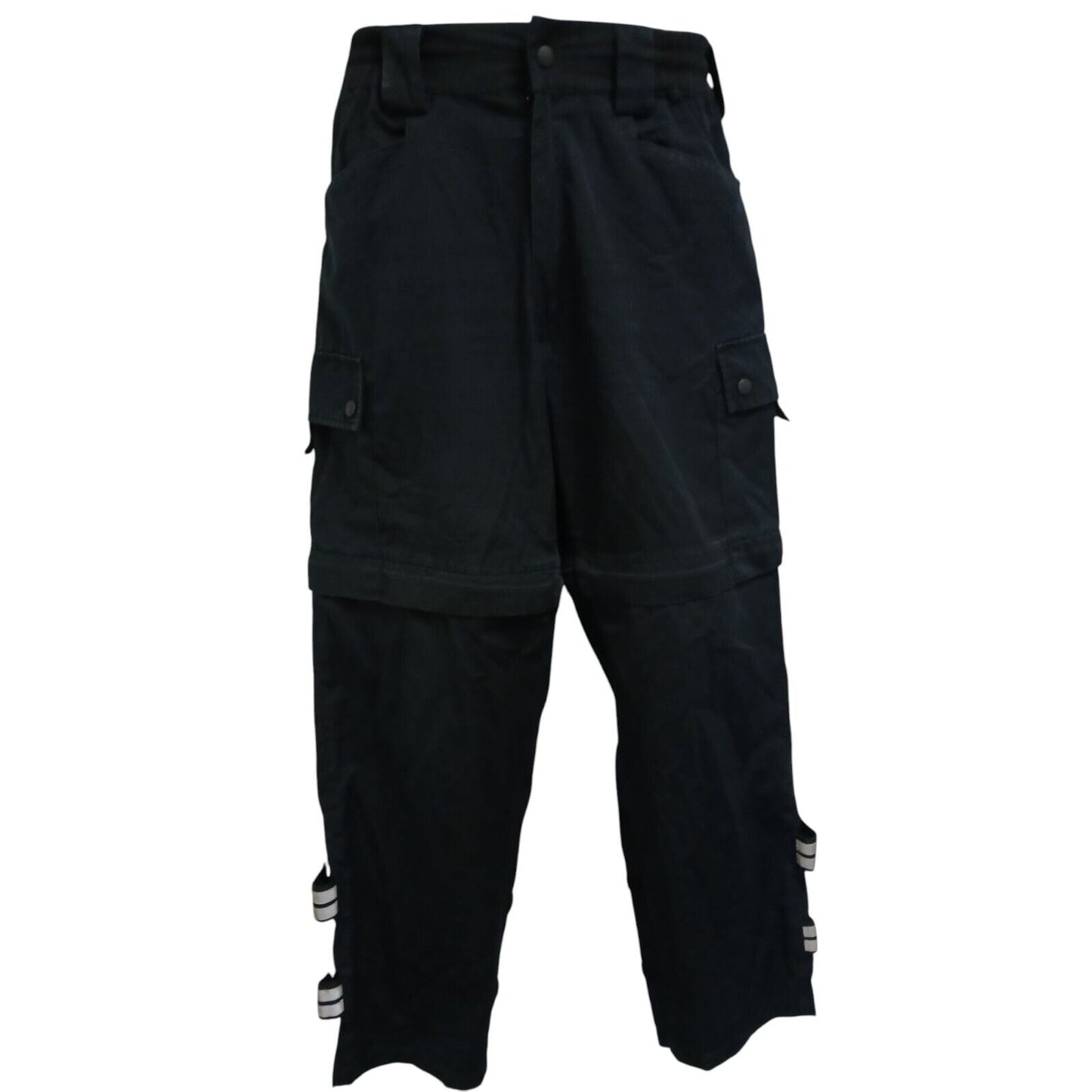 Ripstop Cycling Combat Trousers Black Zip Off Ex Police Mens Cargo Tactical KiT