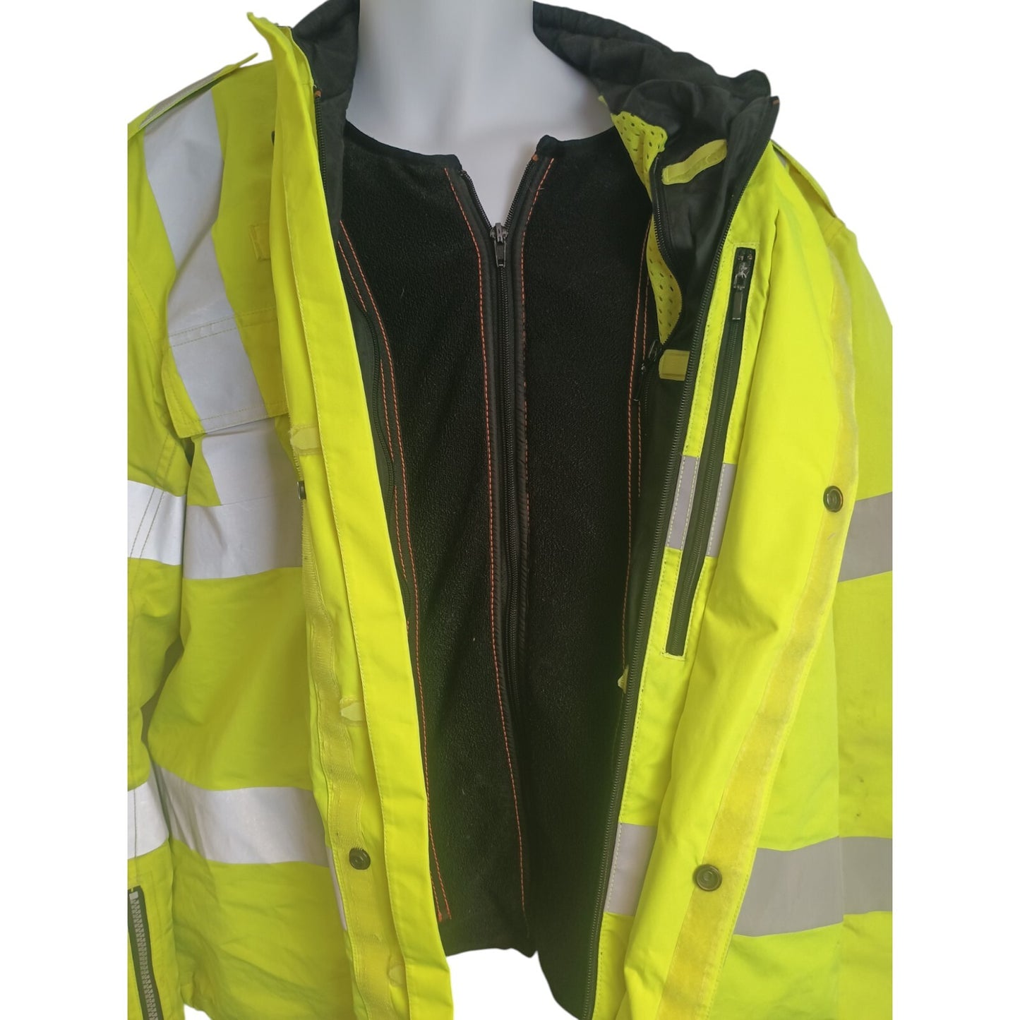Halvarssons Motorbike Motorcycle Jacket Protective Lined Hi Vis Hi Viz Safety XL